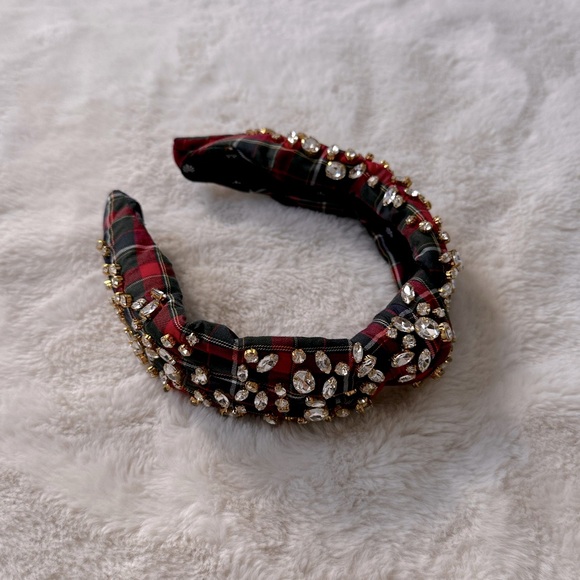 Lele Sadoughi Embellished Plaid Knotted Headband - Picture 1 of 5